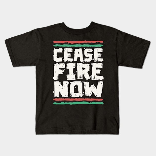 Ceasefire Now - Peace For Palestine Kids T-Shirt by Distant War